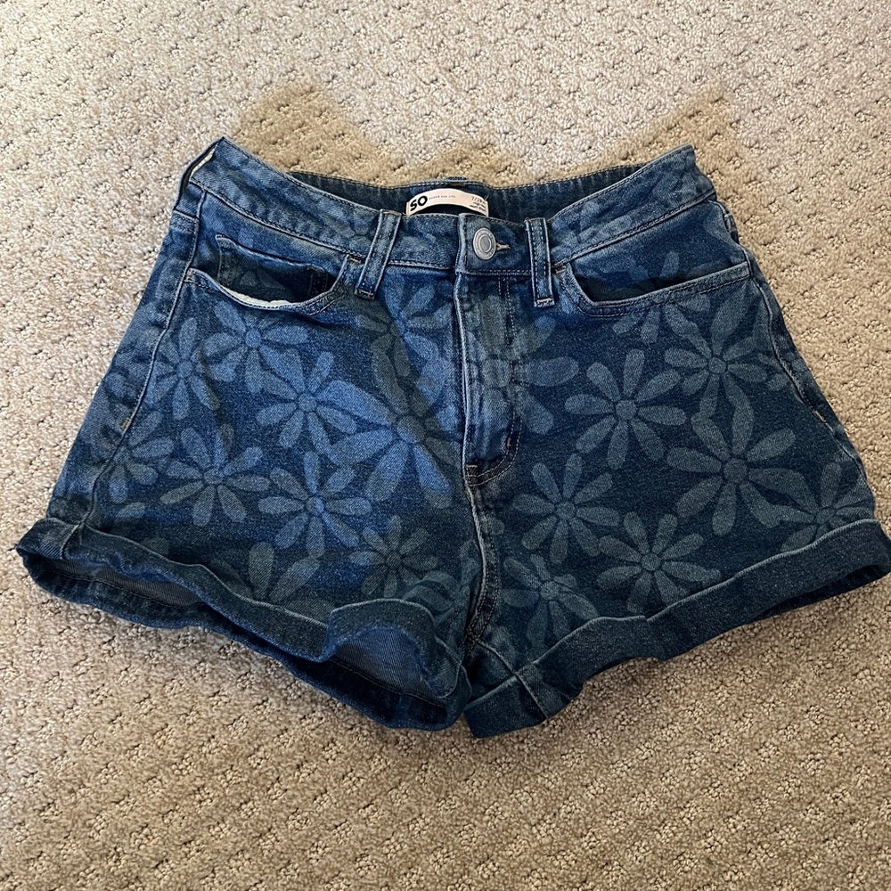 Floral Denim Shorts